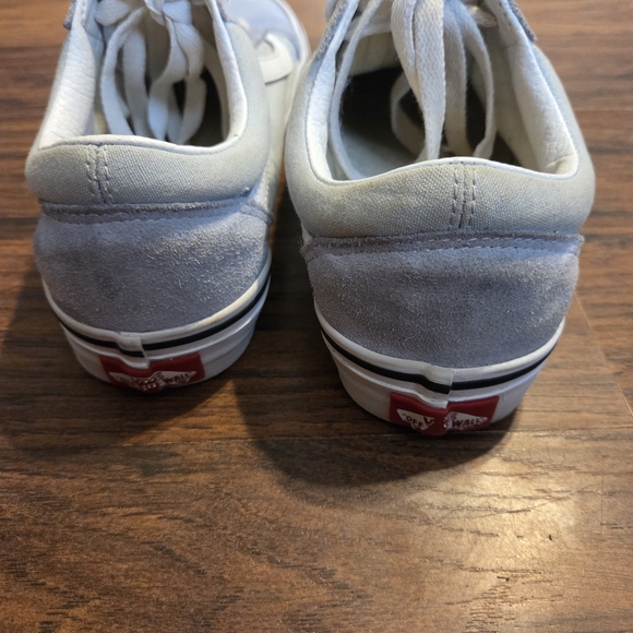 Vans Light Blue And White Lace Up Suede Toe Sneakers - Picture 5 of 6